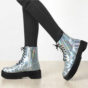 Holographic combat boots